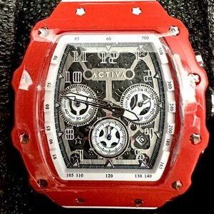 Invicta Activa Fury X Men’s Watch Brand New Skeleton Dial 44.3mm White Red NIB